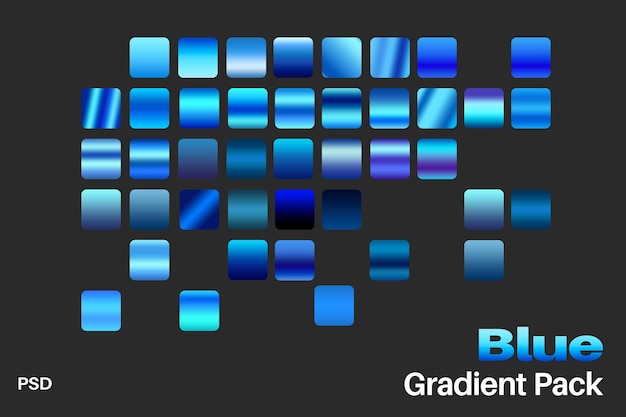 Blaue Gradienten Pack PSD Farbmuster