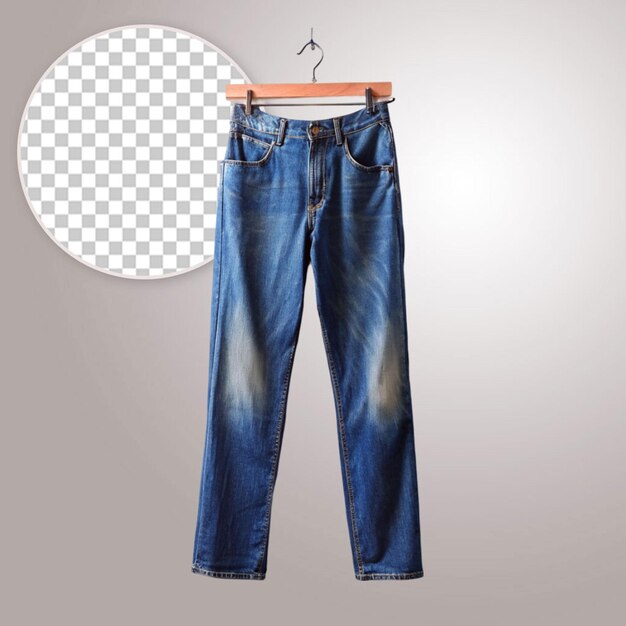 PSD blaue jeans auf durchsichtigem hintergrund