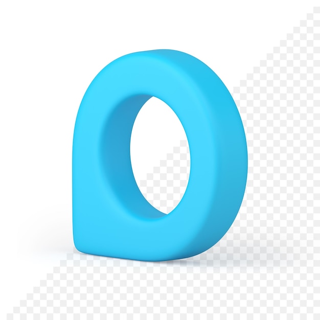 Blaue Karte Pin 3D-Symbol isometrische Cyberspace-Standortsuche Internet-Benachrichtigung realistisch