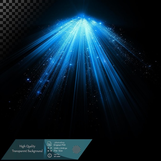 Blaue Lichtstrahlen und Funkeln