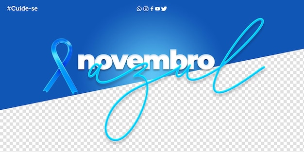 Blaue november-bewusstseins-social-media-vorlage