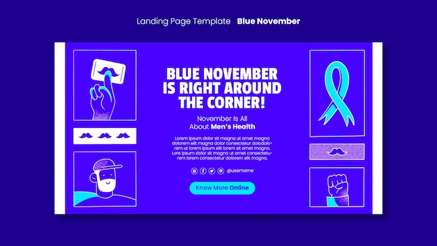 Blaue november-designschablone des flachen designs