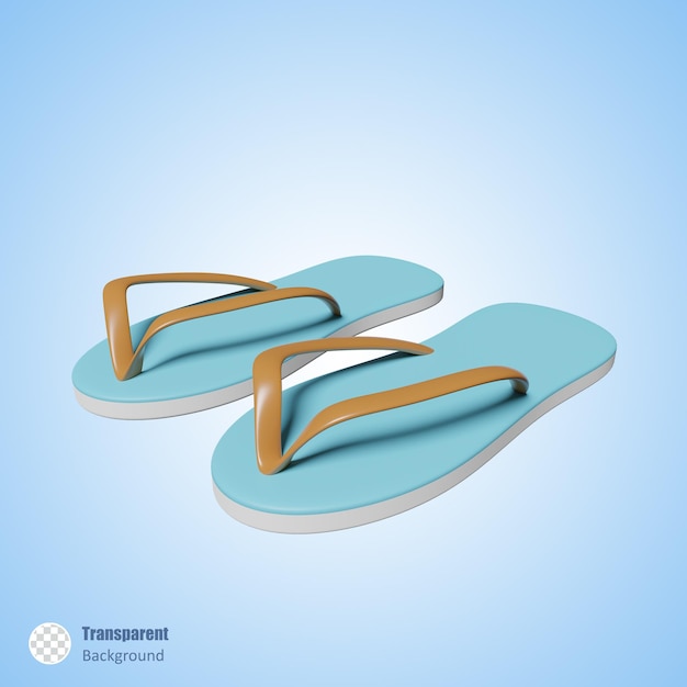 Blaue sandalen im 3d-renderdesign