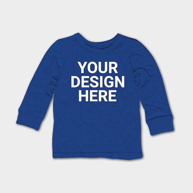 Blaue T-Shirt-Mockup-Vorlage für Kinder