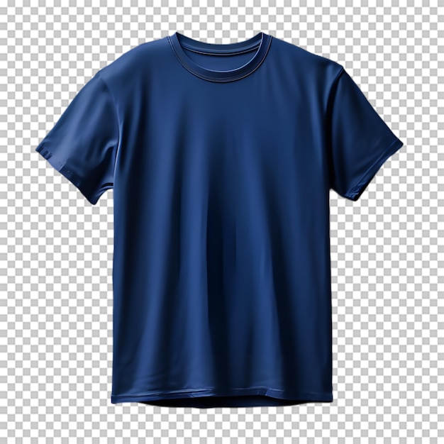Blaue t-shirts mit isolierter kopierfläche auf durchsichtigem hintergrund