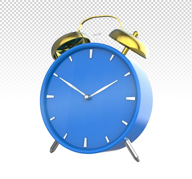Blaue Uhr auf transparentem Hintergrund