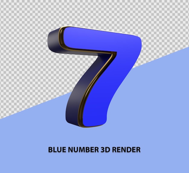 Blaue zahl 3d-render