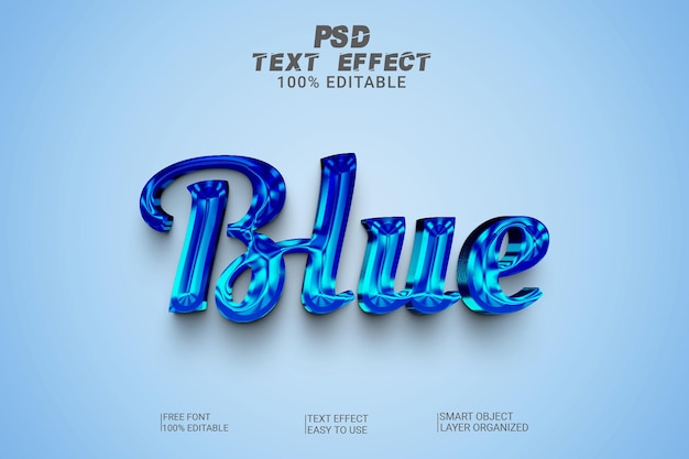Blauer 3D-PSD-Texteffektstil