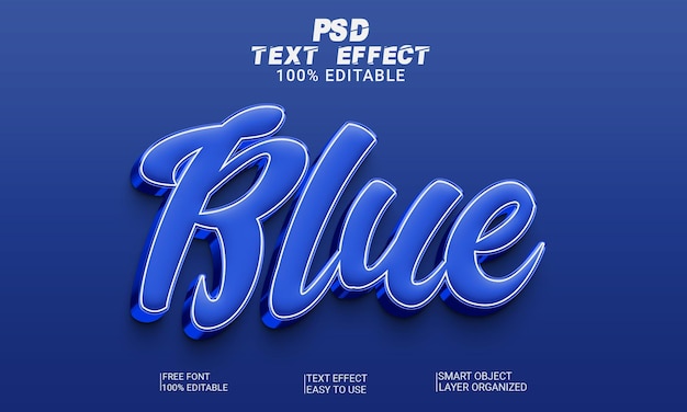 Blauer 3D-Texteffektstil