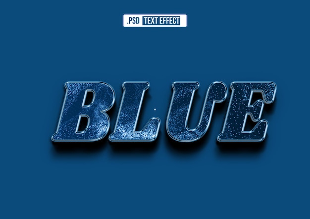 Blauer 3d-textstil-effekt premium