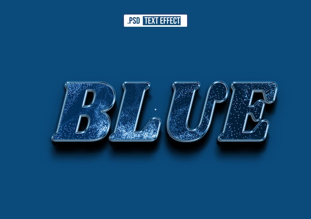 Blauer 3D-Textstil-Effekt Premium