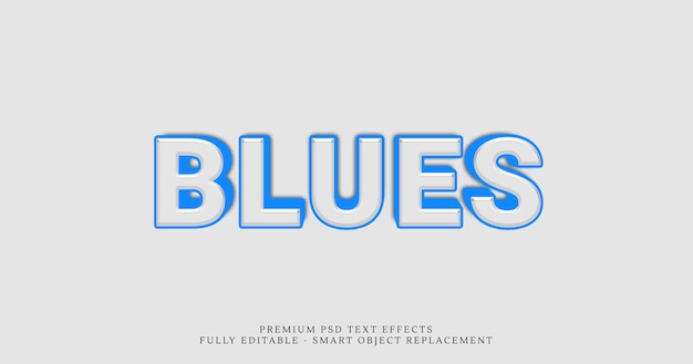 PSD blauer art-effekt psd des textes 3d