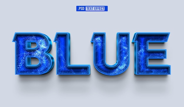 PSD blauer arteffekt des textes 3d