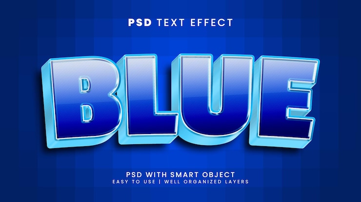 PSD blauer bearbeitbarer texteffekt unter dem meeresstil