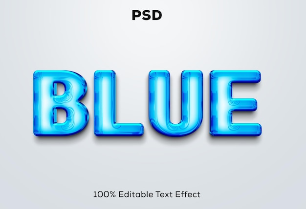 Blauer Chrom-3D-Texteffekt