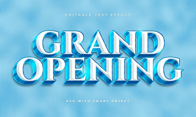 Blauer Chrom Grand Opening Texteffekt