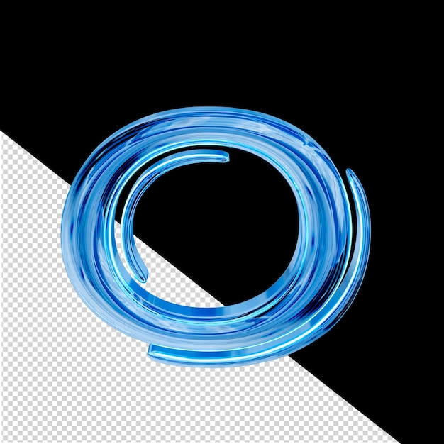 Blauer Eis-3D-Symbolbuchstabe o
