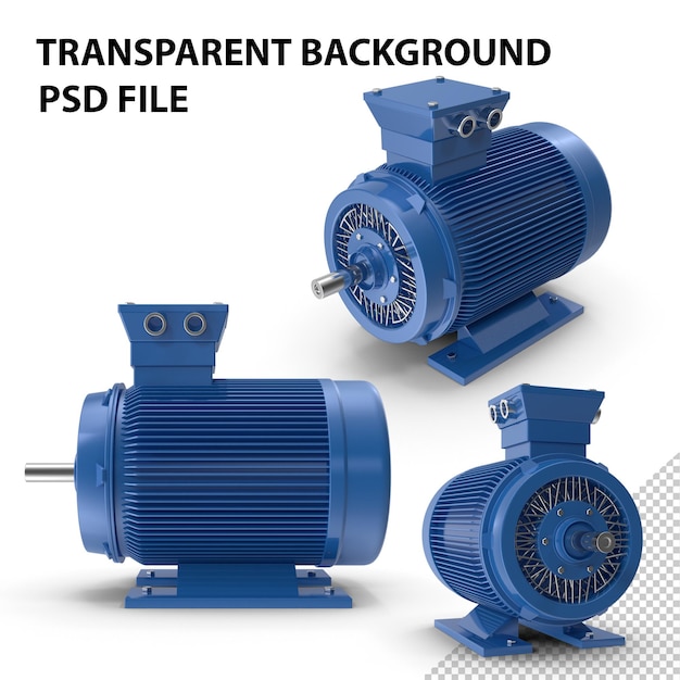 Blauer Elektromotor PNG