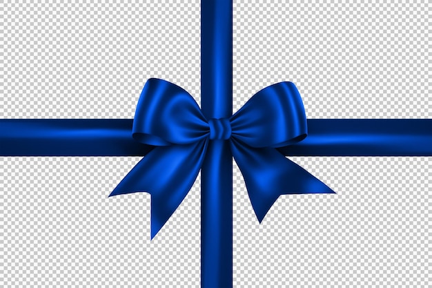 Blauer Geschenkbogen auf durchsichtigem Hintergrund xmas