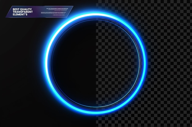 Blauer glühender Licht-Hintergrund mit Hexagon-Gitter-Techno auf durchsichtigem Hintergrund
