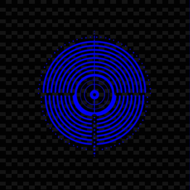 PSD blauer kreis mit einem blauen kreis auf schwarzem hintergrund