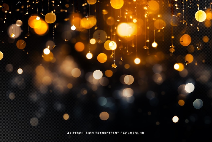 PSD blauer licht-bokeh auf transparentem hintergrund