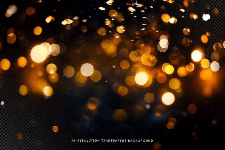 PSD blauer licht-bokeh auf transparentem hintergrund