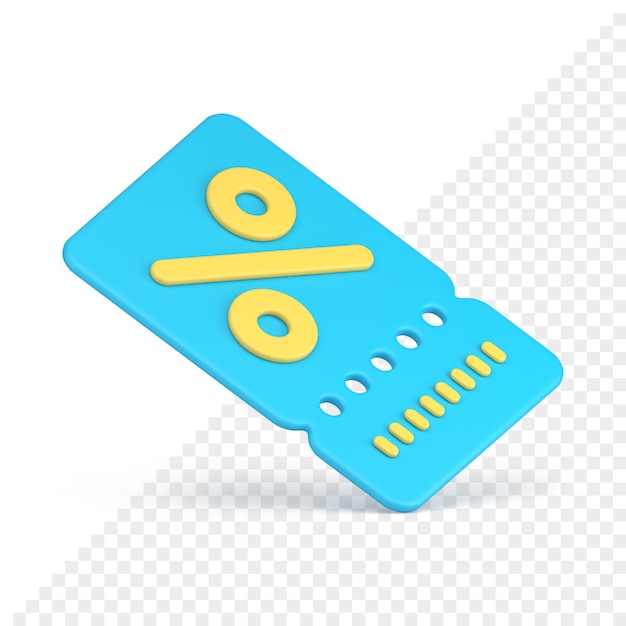 Blauer prozentsatz einkaufsgutschein verkauf rabatt promo business werbung realistische 3d-symbol