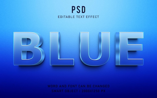 PSD blauer psd-editierbarer texteffektstil