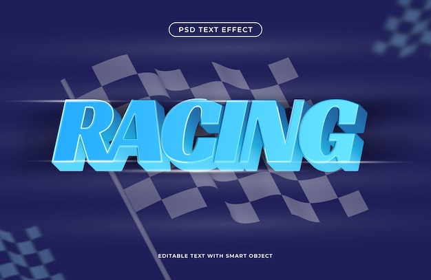 Blauer Racing-PSD-Text-Effekt