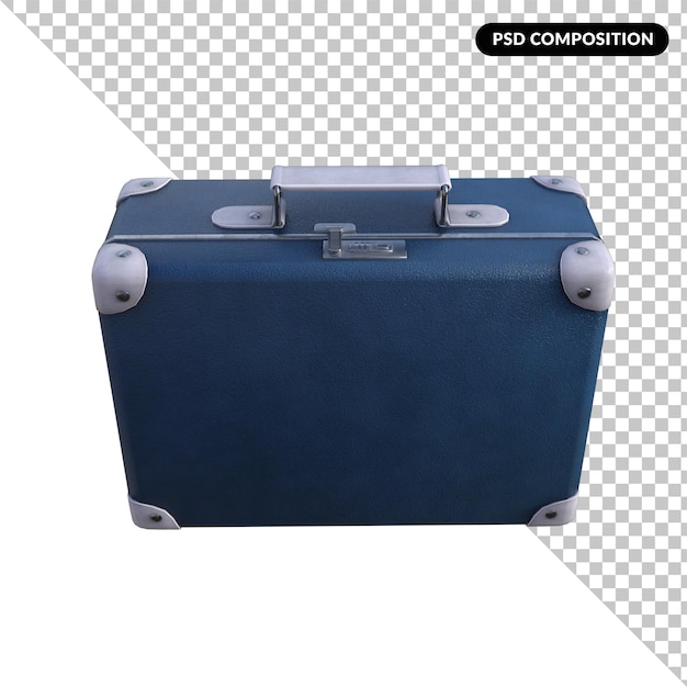 PSD blauer vintage-koffer isoliert