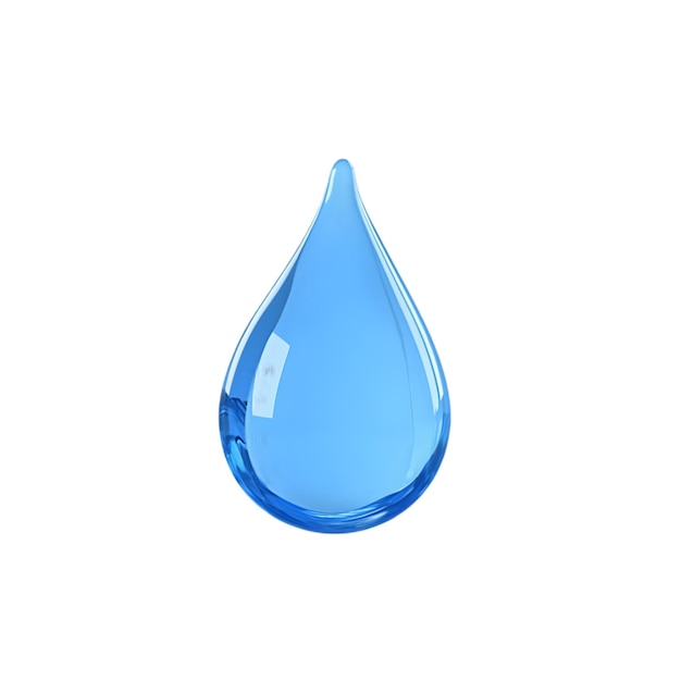 Blauer Wasserdropfen 3D-Wasserdropfen-Design für Flüssigkeits- oder Wassersymbole