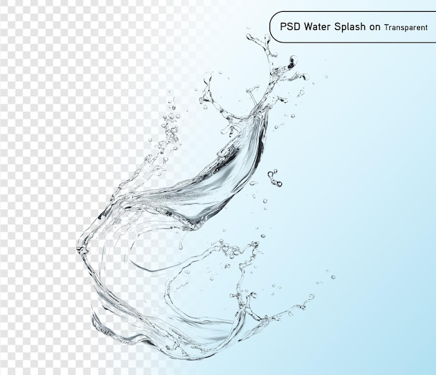 blauer Wasserspritz isoliert auf durchsichtigem Hintergrund psd und png