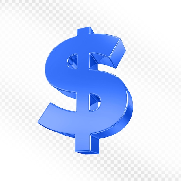 Blaues 3D-Dollarsymbol-Symbol