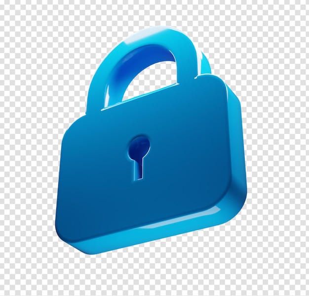 Blaues 3D-Lock-Symbol
