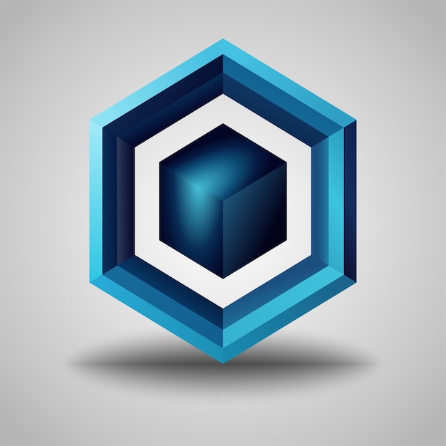 Blaues 3D-Logo