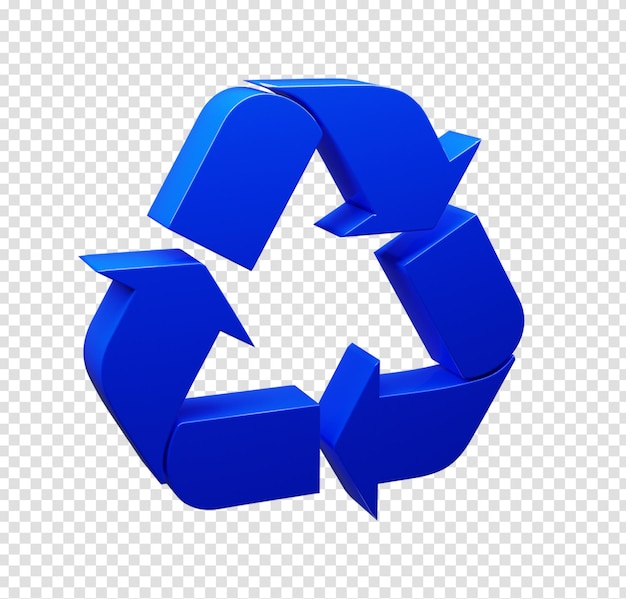 Blaues 3D-Recycling-Symbol
