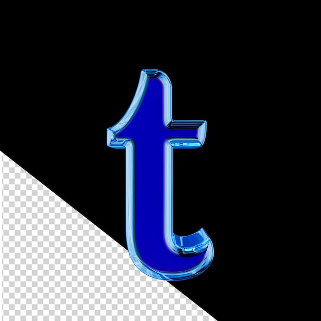 Blaues 3D-Symbol in einem blauen Eisrahmen