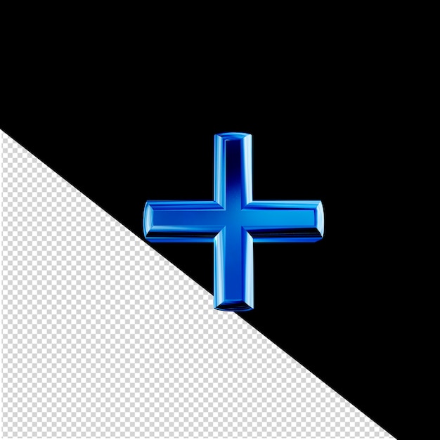 Blaues 3D-Symbol mit Schrägform