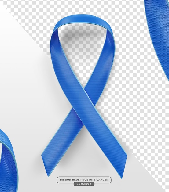 Blaues band als symbol für november blue aus der bekämpfung von prostatakrebs in 3d-realistischer darstellung