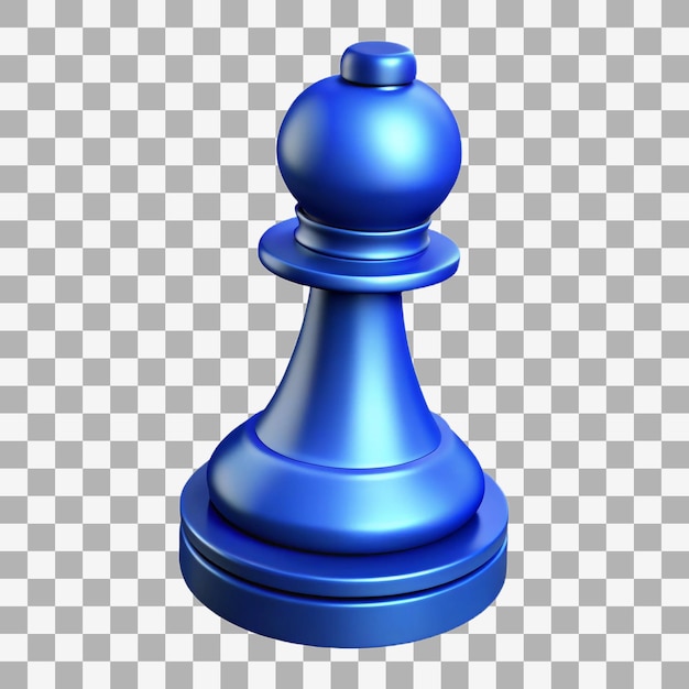 Blaues Bischof-Schachstück - 3D-Render