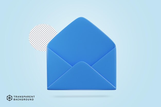 Blaues e-mail-umschlag-3d-vektorsymbol