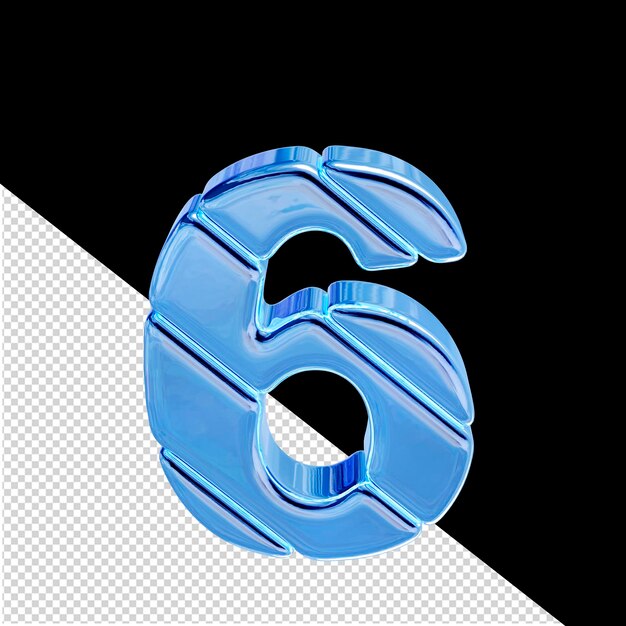 PSD blaues eis 3d-symbol diagonale draufsicht nummer 6