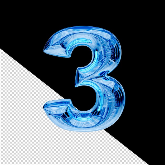 Blaues Eis 3D-Symbol Nummer 3