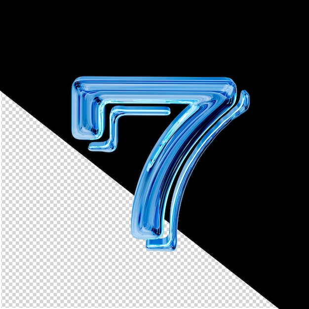 PSD blaues eis 3d-symbol nummer 7