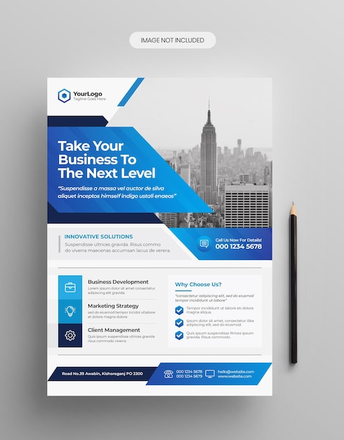 PSD blaues farbschema professionelle corporate business flyer vorlage premium psd