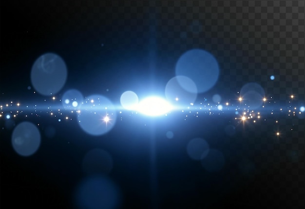 Blaues Licht-Effekt mit Bokeh und Funkeln