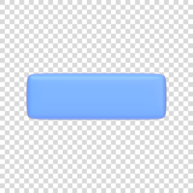 PSD blaues minuszeichen isoliert auf weißem hintergrund 3d-symbol zeichen und symbol cartoon minimaler stil