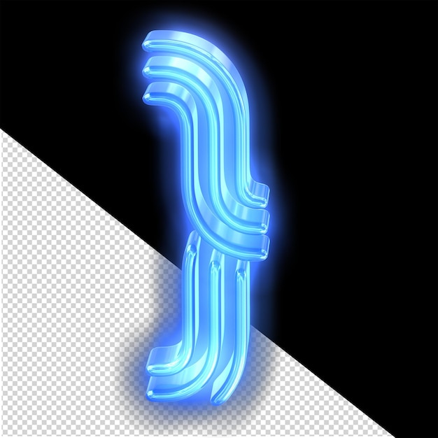 PSD blaues neonsymbol