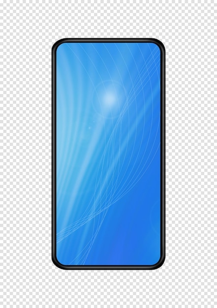 Blaues Smartphone-Modell isoliert auf transparentem Hintergrund 3D-Rendering